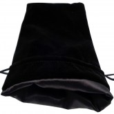 FanRoll: Large Velvet Dice Bag - Black w/ Black Satin