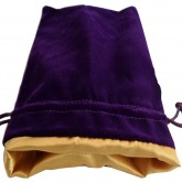 FanRoll: Large Velvet Dice Bag - Purple w/ Gold Satin