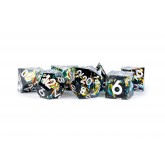 FanRoll: 7CT Sharp Edge Resin Simmering Coal Polyhedral Dice Set