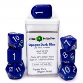 Role 4 Initiative Set of 7 Dice with Arch D4 Opaque Dark Blue with White