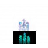 Sirius Dice: 7CT Cotton Candy Glowworm Polyhedral Dice Set